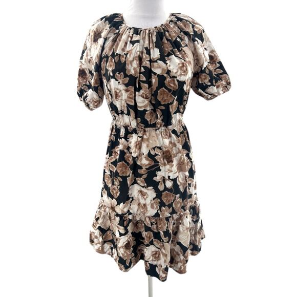 Rails Khloe Floral Knee Length Shift Dress Sepia Roses Sz XS - Picture 4 of 9